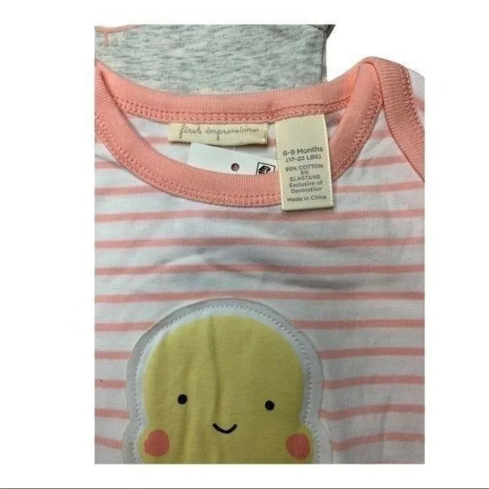 First Impressions Baby Girl Ice Cream Bodysuit & Graphic-Print Bodysuit 6-9M